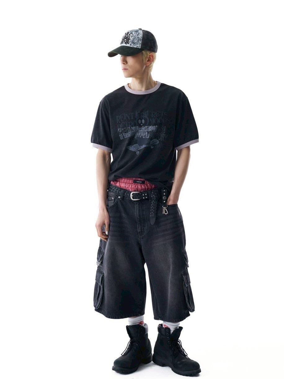 【AAKAM】Cracked Letter Ringer Top