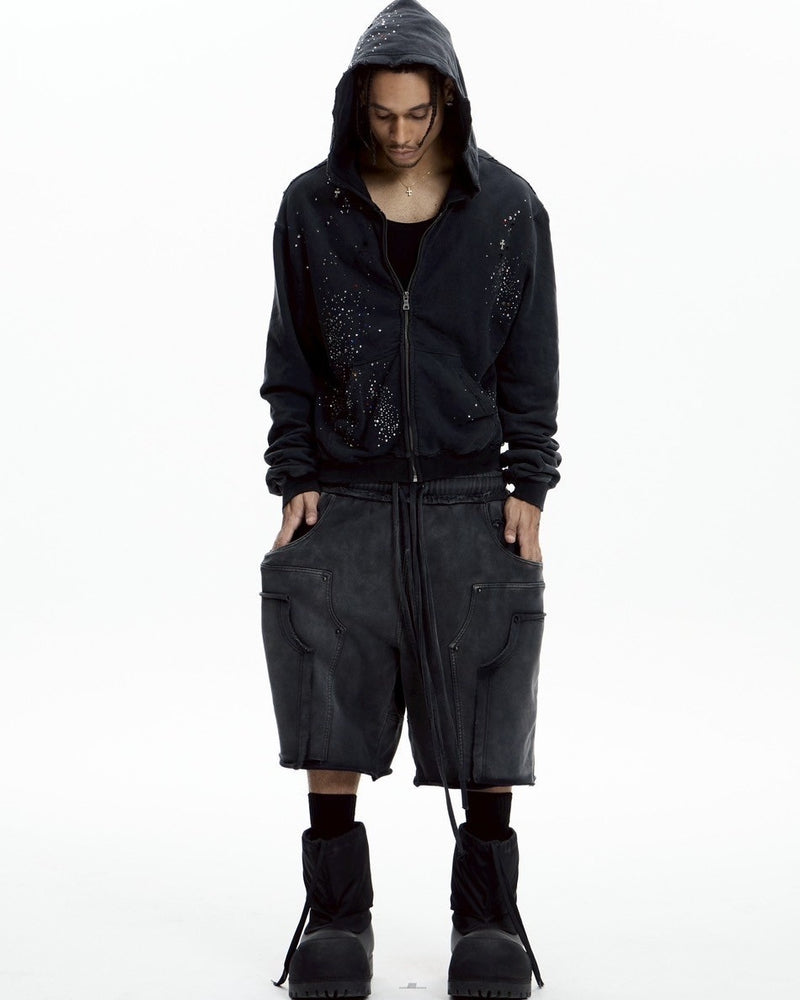 【DND4DES】DOUBLE WAIST KNITTED CROPPED TROUSERS