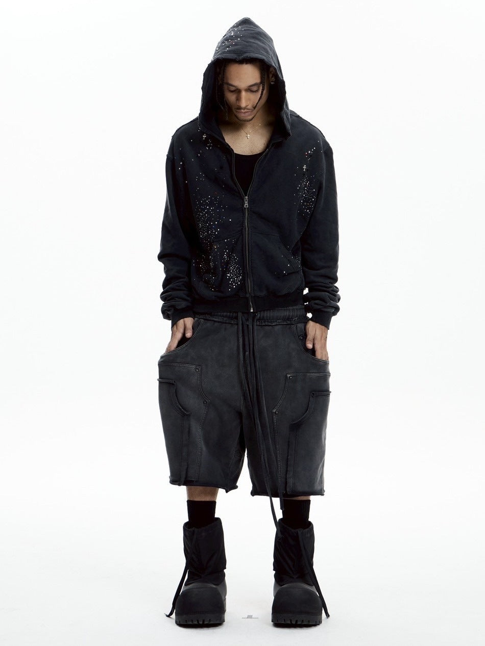 【DND4DES】DOUBLE WAIST KNITTED CROPPED TROUSERS