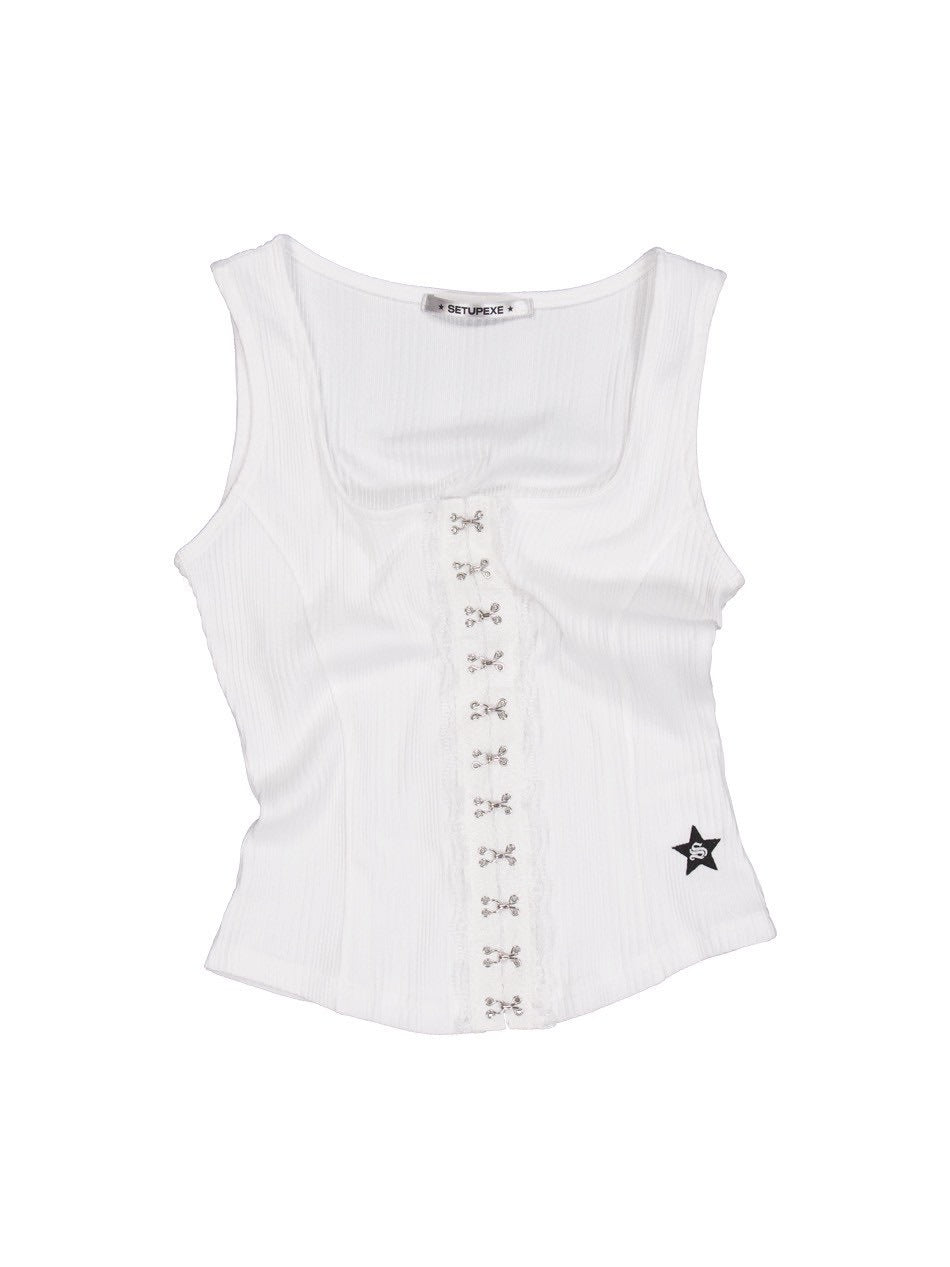 【SETUP‐EXE】LACE HOOK SLEEVELESS / 【セットアップエグゼ】レースフックタンクトップ