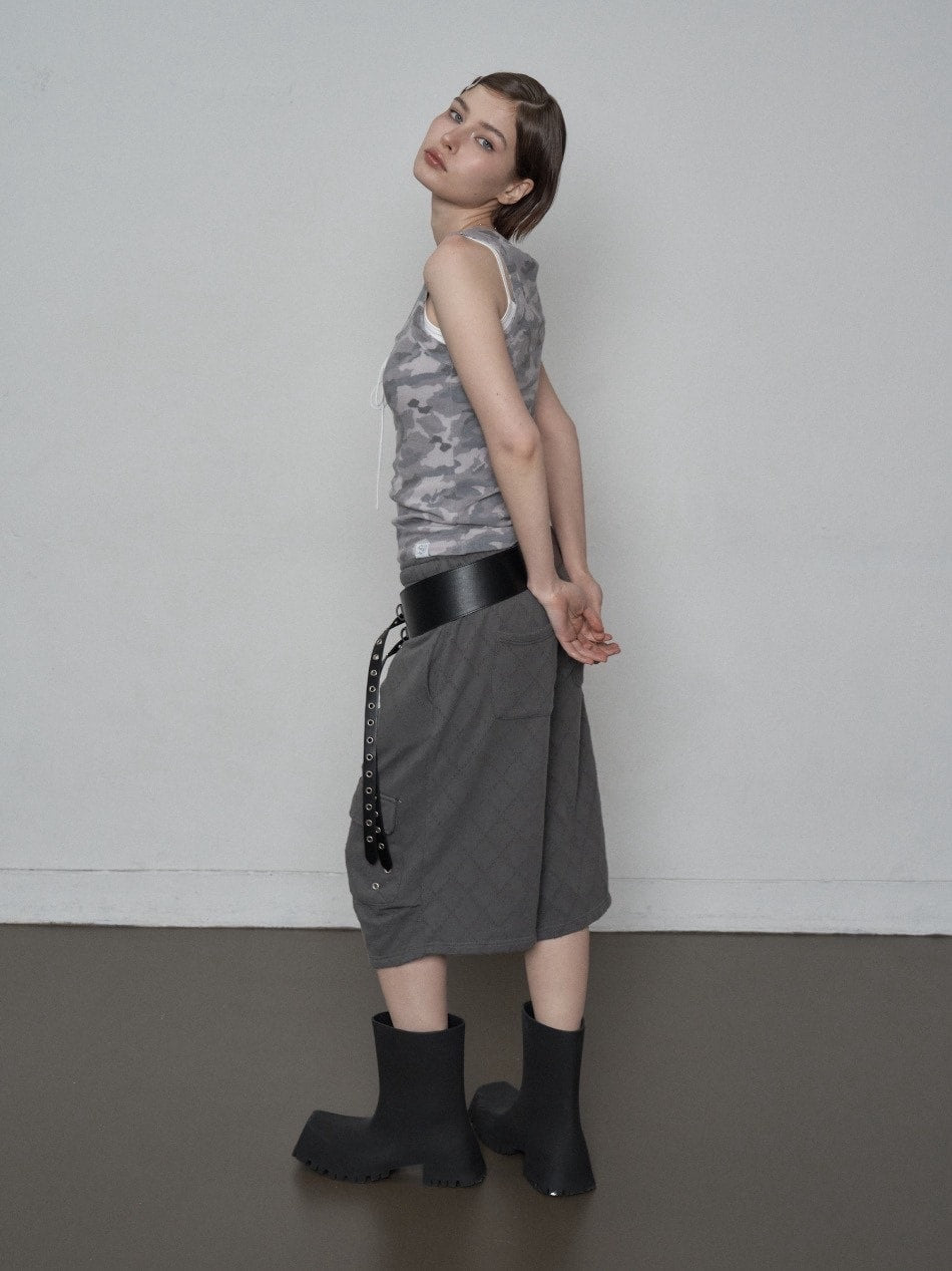 【SETUP‐EXE】CAMO RAW EDGE SLEEVELESS / 【セットアップエグゼ】カモローエッジタンクトップ