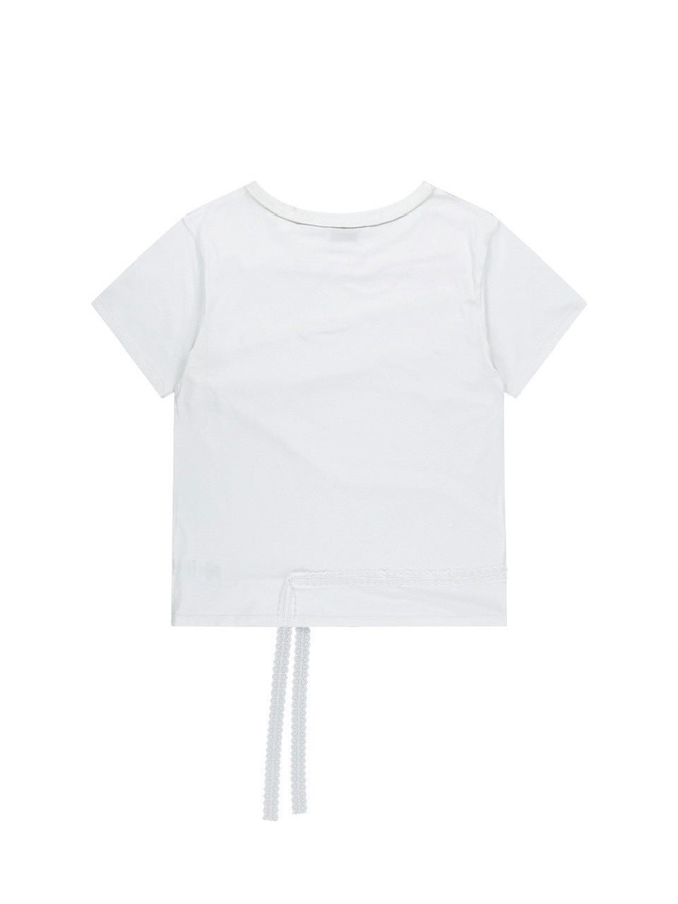 【TUOMIO】LACE STRAP OVERSIZED T-SHIRT / 【トゥオミオ】レースストラップオーバーサイズ半袖Tシャツ
