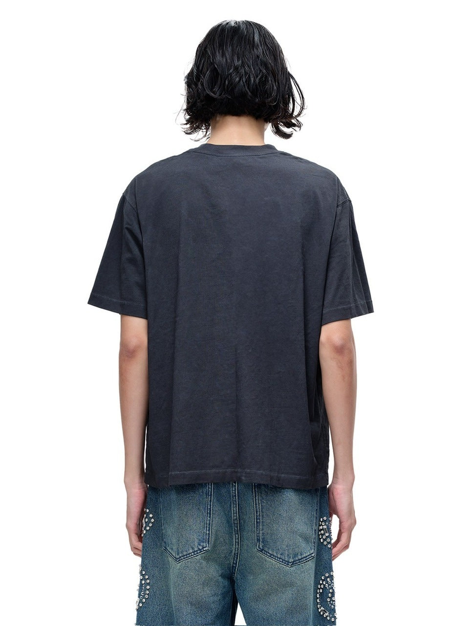 【The Boy Has No Patience】LUMINOUS NIGHT LEATHER PATCH TEE / 【ザボーイハズノーペーシェンス】レザーパッチロゴ半袖Tシャツ