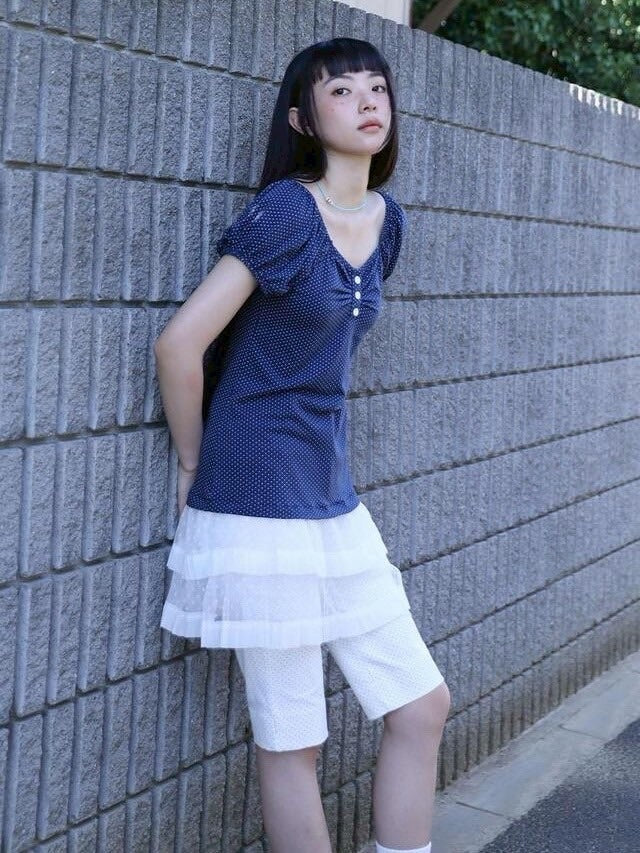 【Uglyshadow】DOTTED RUFFLE DRESS / 【アグリーシャドウ】ドットラッフルチュニック