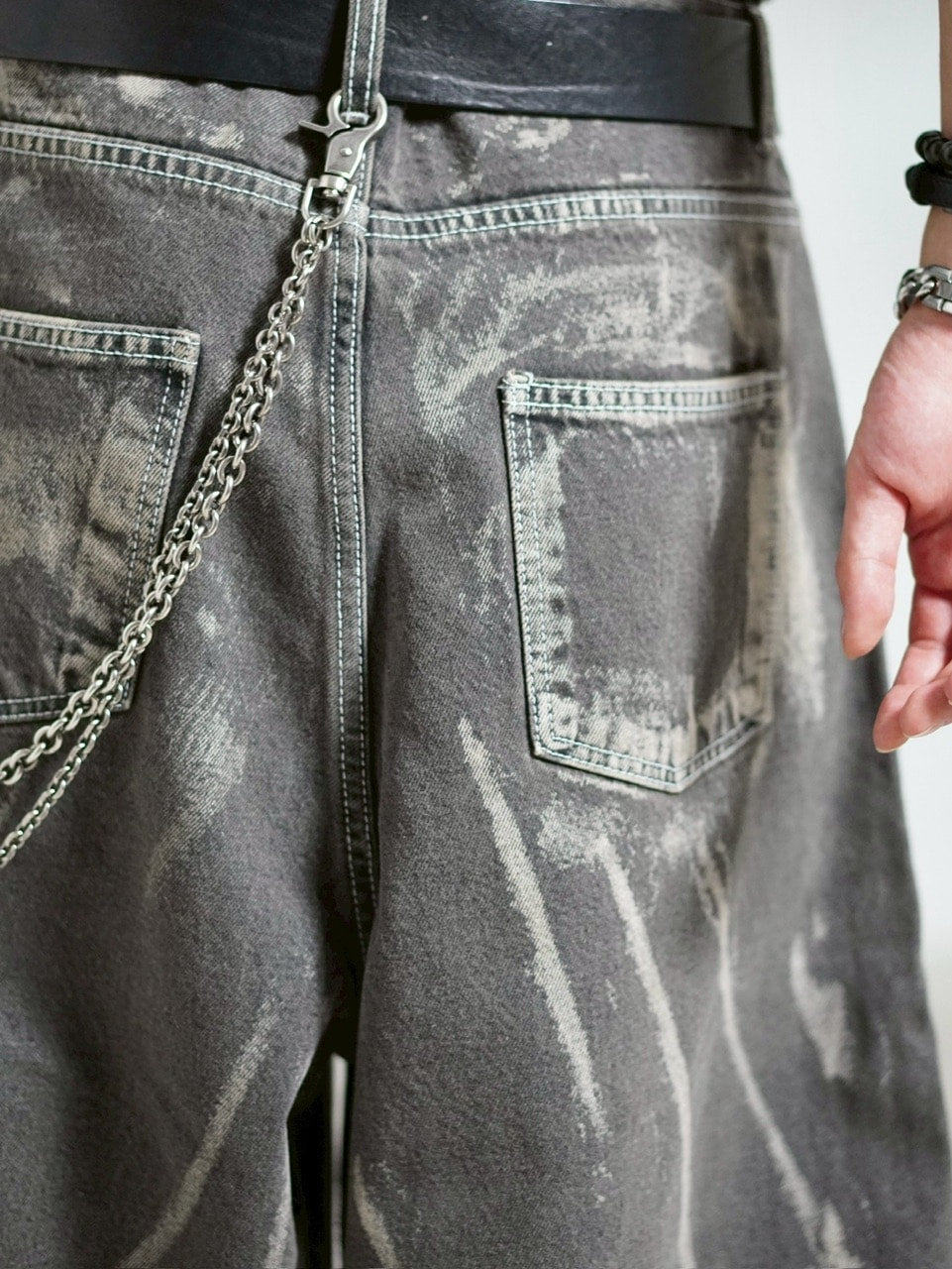 【Chikashitsu +】full painting wide denim pants / 【チカシツプラス】 フルペインティングワイドデニム