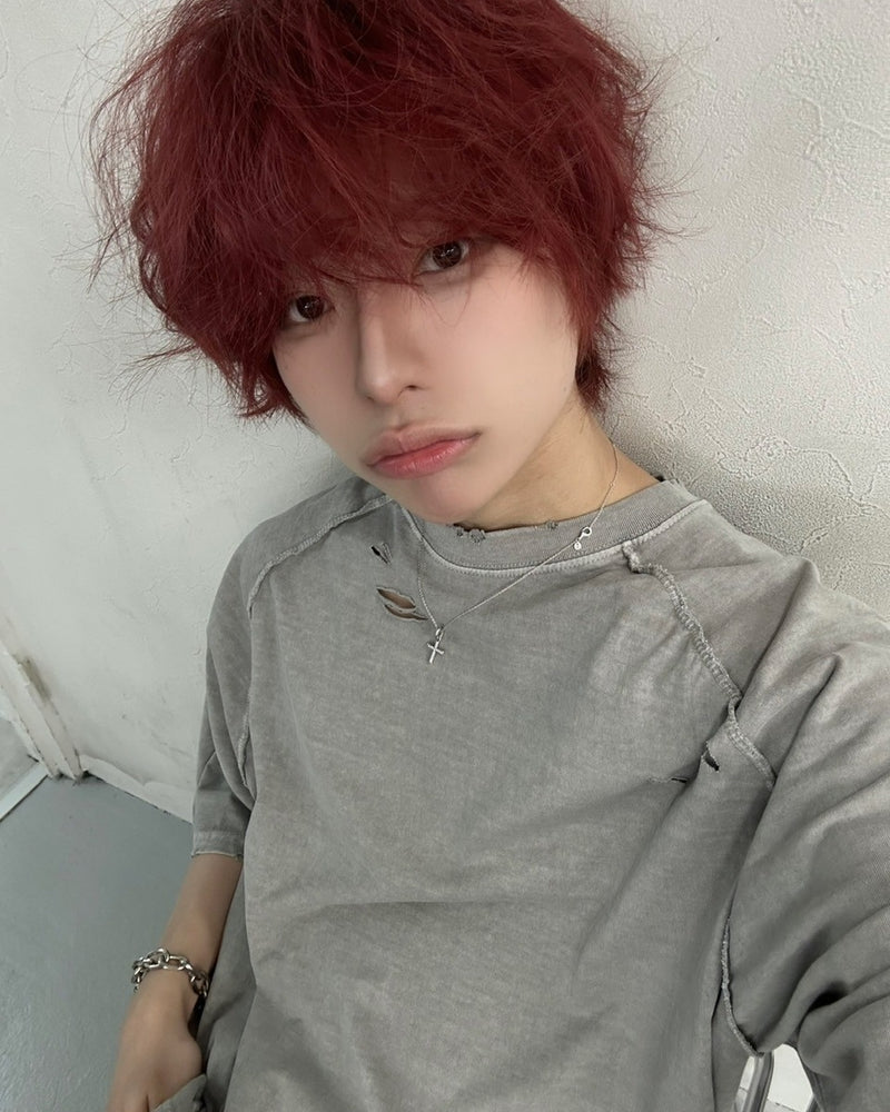 受注制【LUV CODE】pigment damage tee (2color)