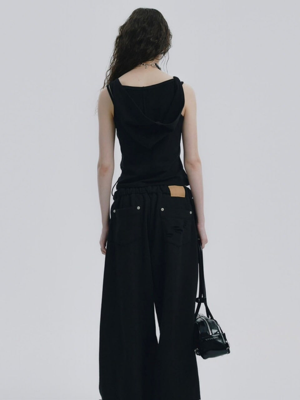 【NOT KNOWING】Eyelet Lace Up CAMI Hoodie / 【ノットノーイング】アイレットレースアップキャミパーカー