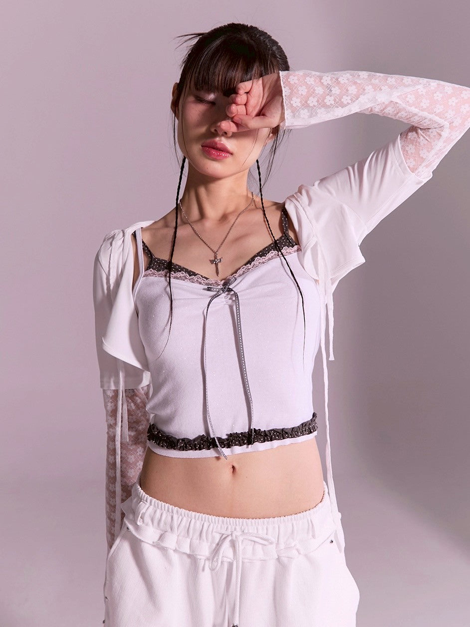 【CHERRYQUIRI】frill layered lace hoody cd