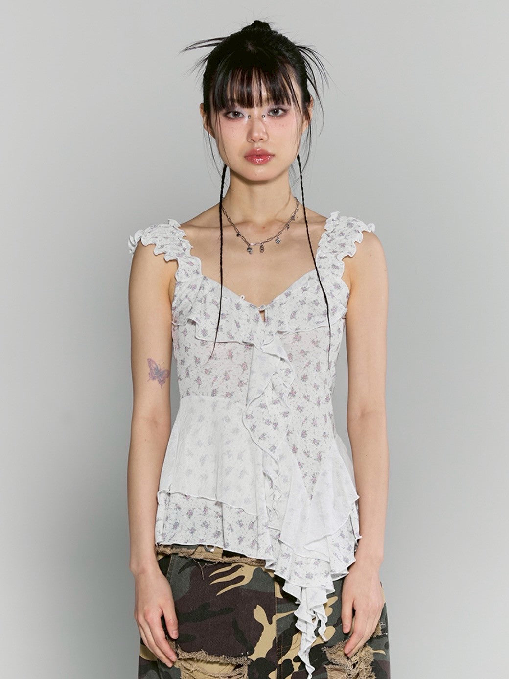 【CHERRYQUIRI】misty ruffle layered sleeveless
