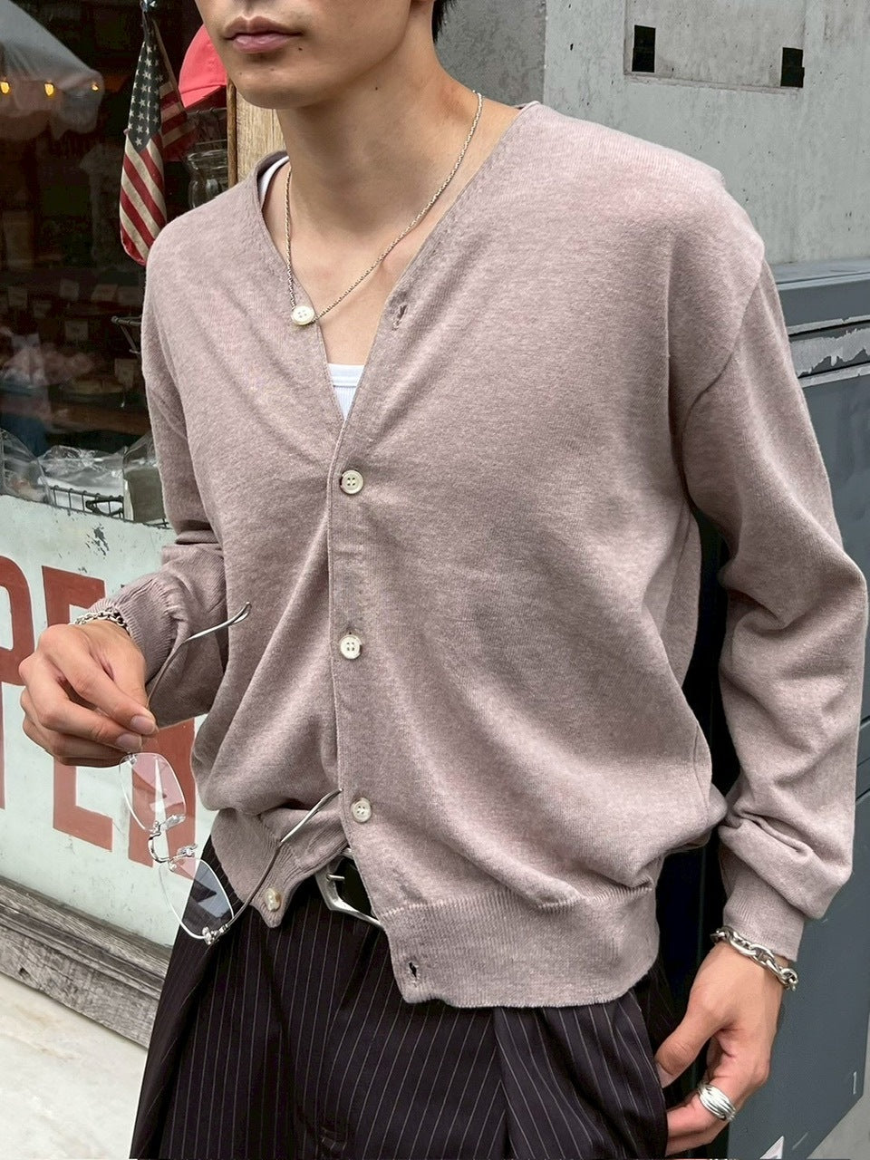 東京店WEB限定【Chikashitsu +】cropped linen knit cardigan / 【チカシツプラス】クロップドリネンニットカーディガン (3color)