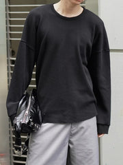 東京店WEB限定受注制【Chikashitsu +】damage waffle long sleeve tee / 【チカシツプラス】ダメージワッフル長袖Tシャツ (2color)