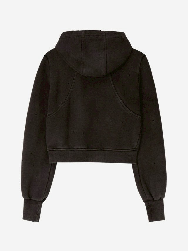 【BLR BLUER】Grunge Punched Washing Hoodie Zip-Up