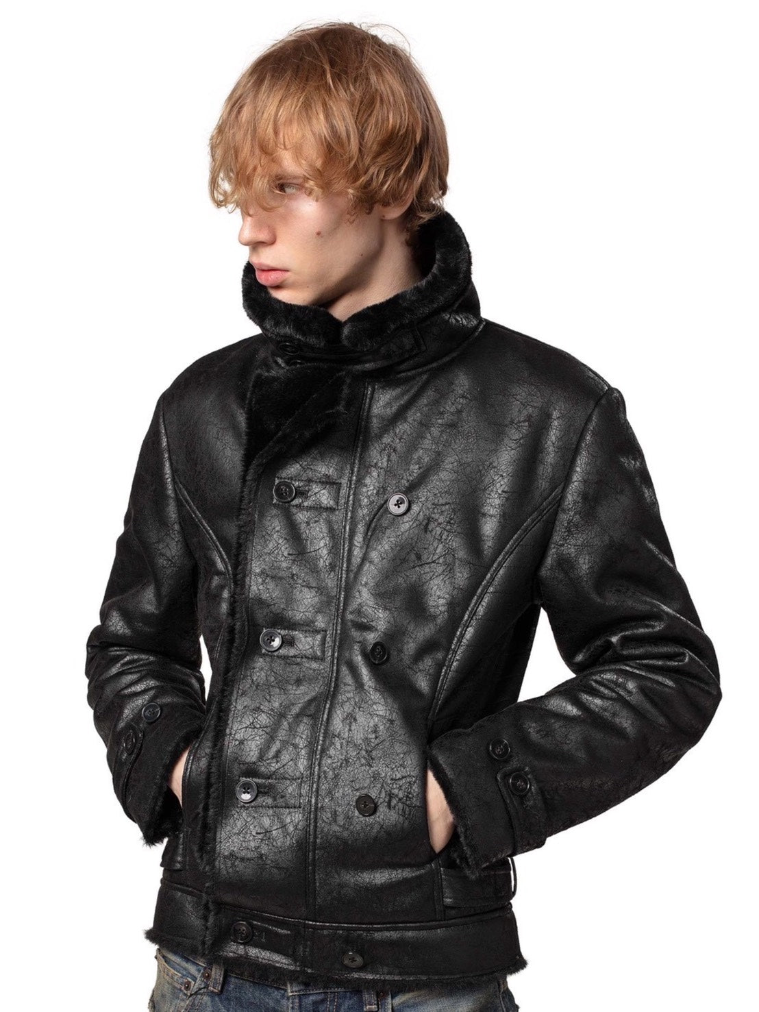 【RACER WORLDWIDE】Faux Leather Jacket【レーサーワールドワイド】コーティングファージャケット