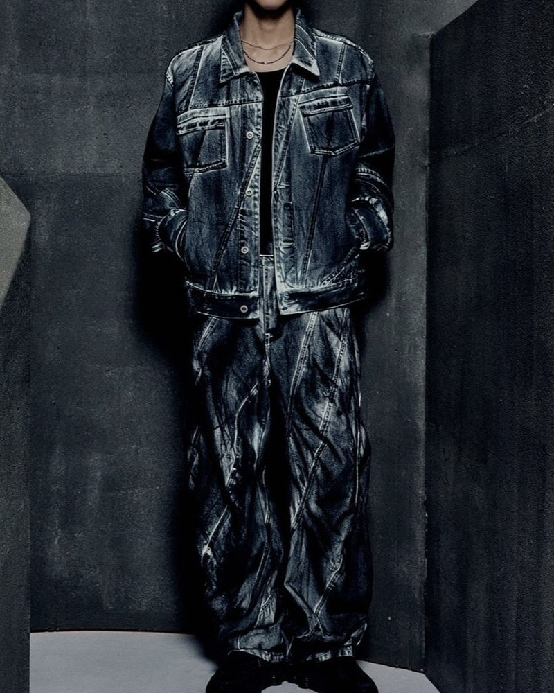 【NOMANUAL】STAINED D.L DENIM TRUCKER JACKET
