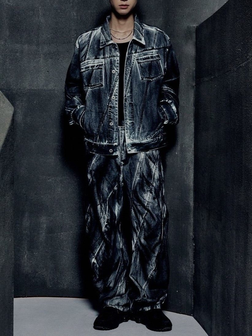 【NOMANUAL】STAINED D.L DENIM TRUCKER JACKET