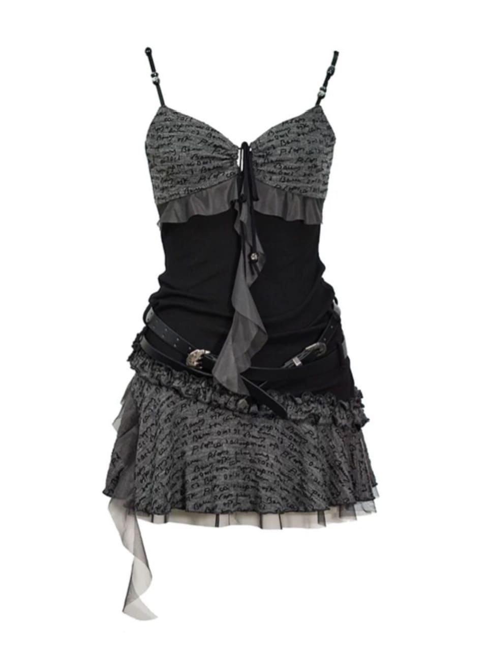 【Cest Nous】Belted Slip Dress / 【セヌー】ベルトフリルキャミワンピース