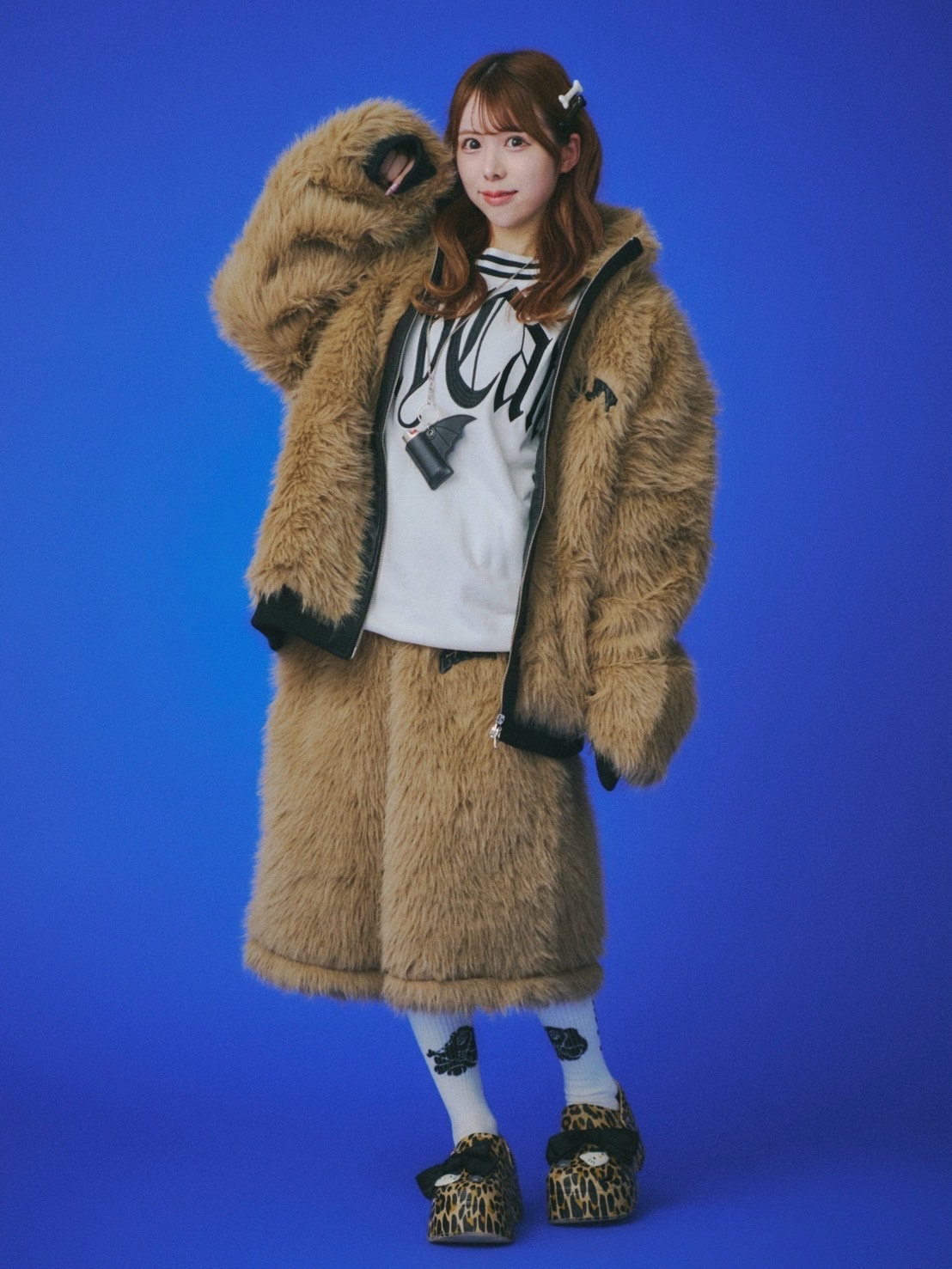 【GALFY】お金大好きファーブルゾン / 【ガルフィー】ロゴプリントファーブルゾン