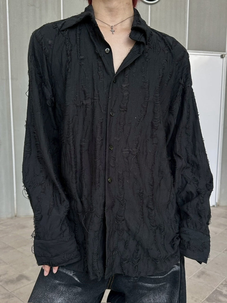 受注制【LUV CODE】damage shirt (3color)