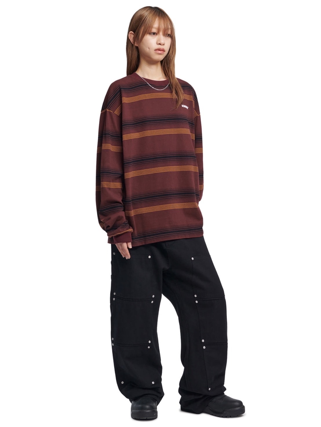 【NOMANUAL】NM STRIPED LONG SLEEVE TEE