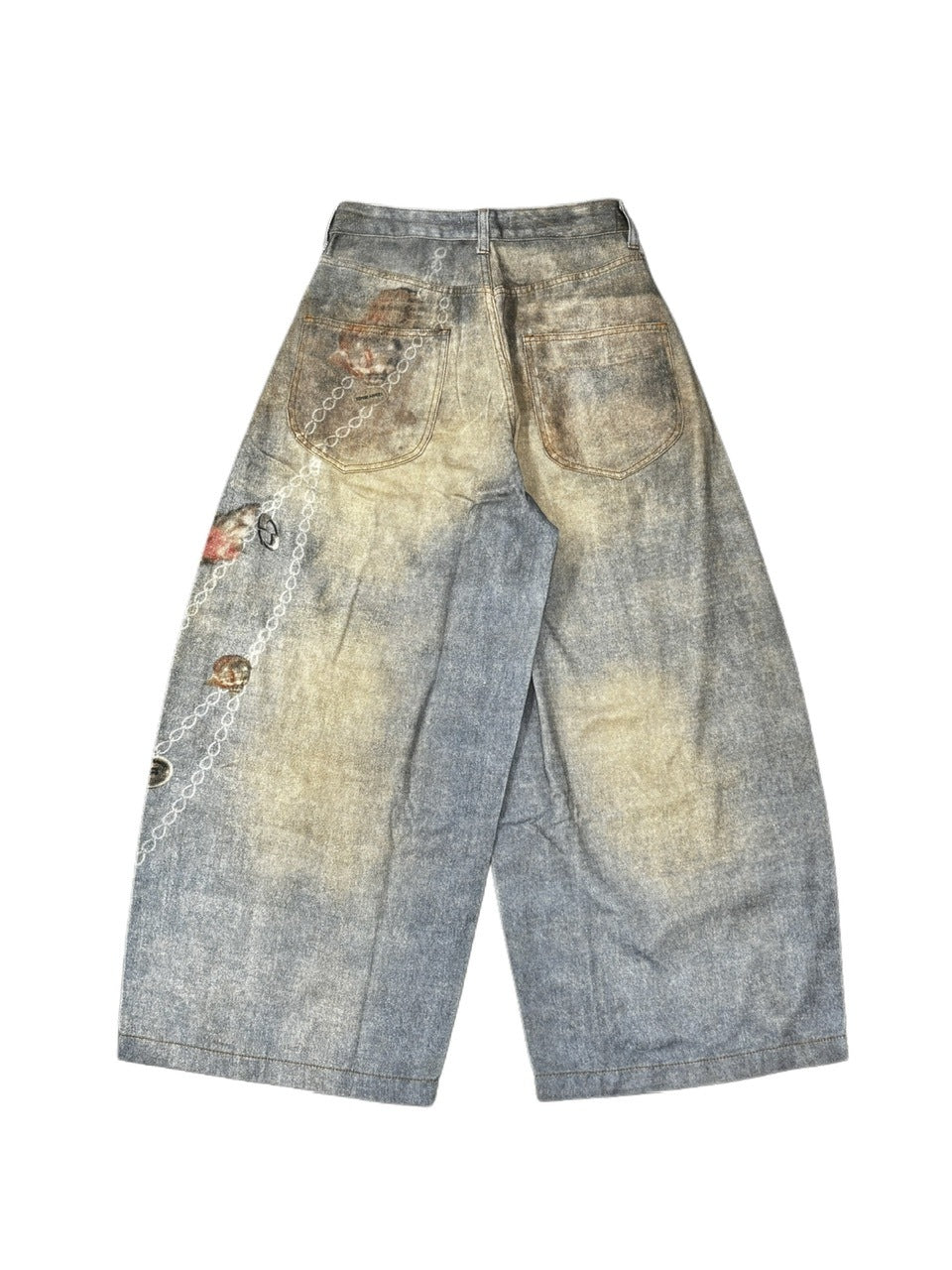 【LUV CODE】chain printed balloon denim pants