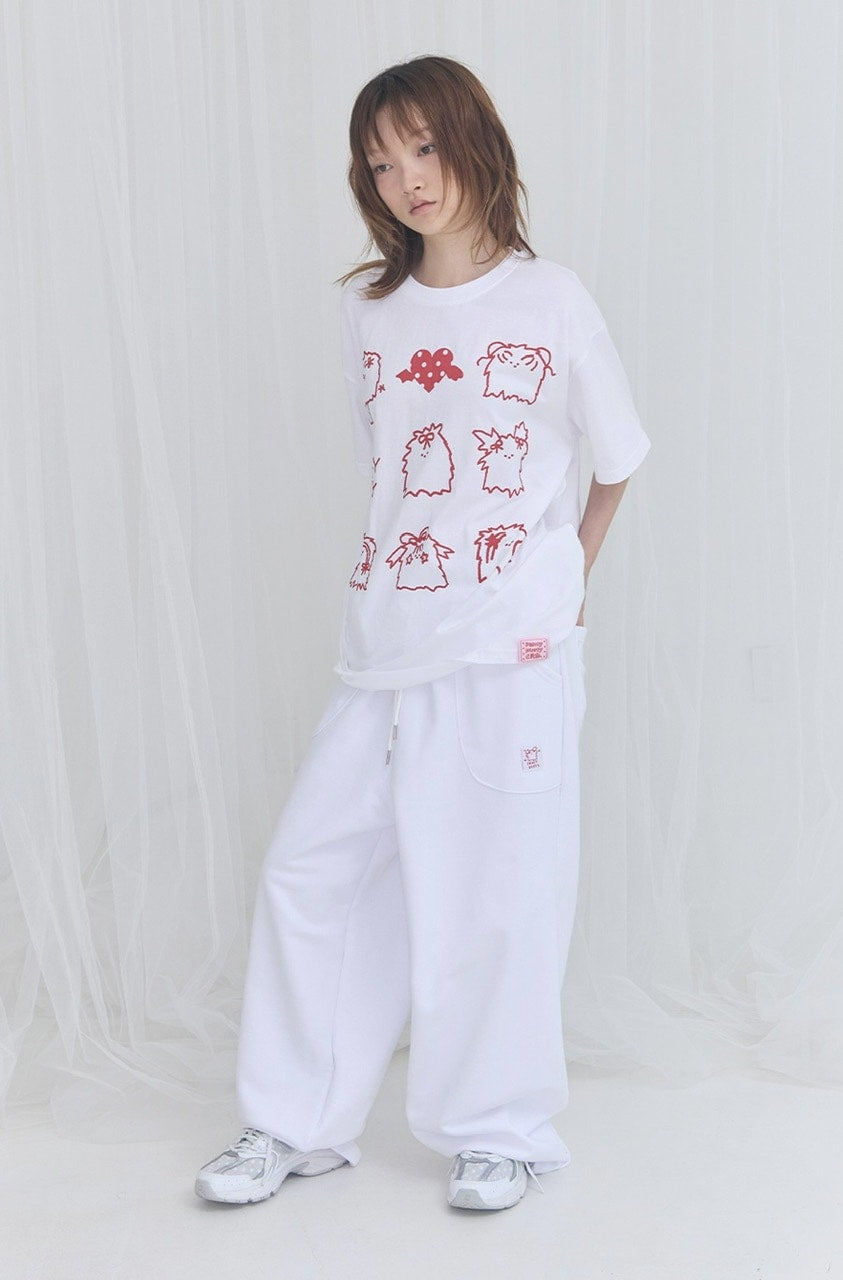 【FANCY X DUSTY】DEVIL & ANGEL PRINTED SWEATPANTS / 【ファンシー X ダスティ】デビル＆エンジェルプリントスウェットパンツ
