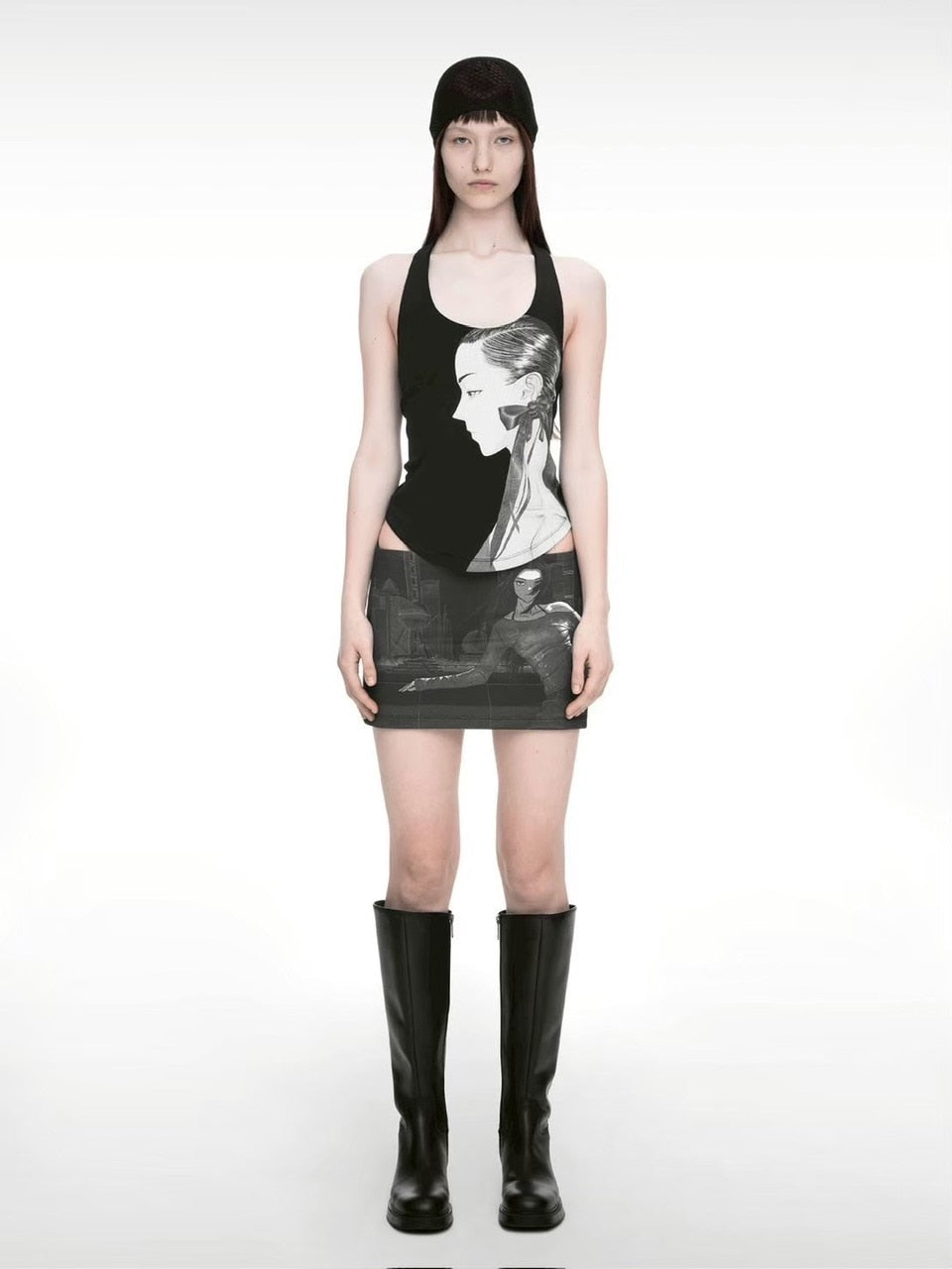 【NACHE】DRAWING SKIRT PANTS