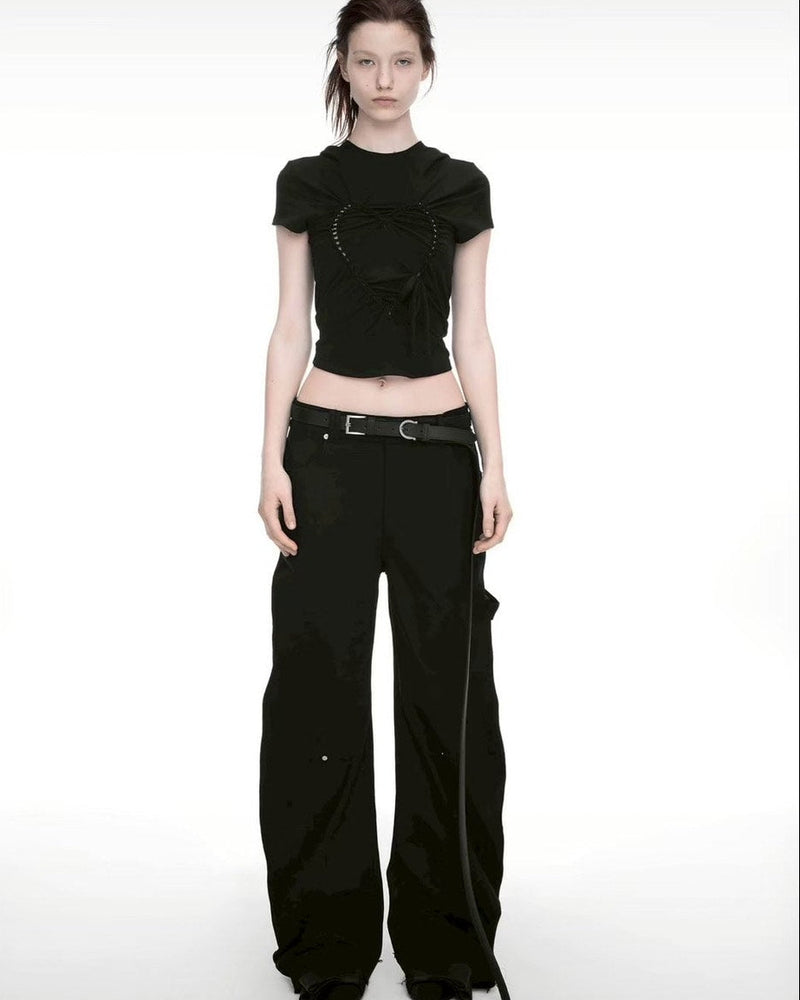 【NACHE】RAWCUT CURVED PANTS (UNISEX)