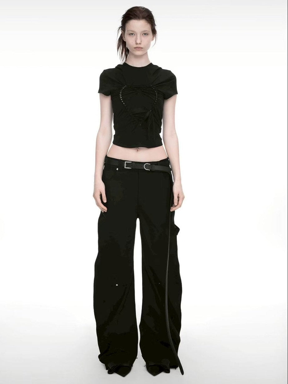 【NACHE】RAWCUT CURVED PANTS (UNISEX)