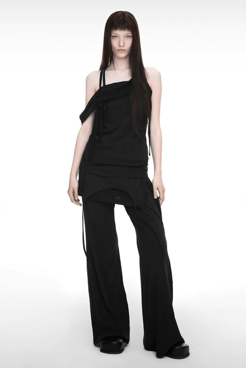 【NACHE】MIXED LAYERED SKIRT PANTS