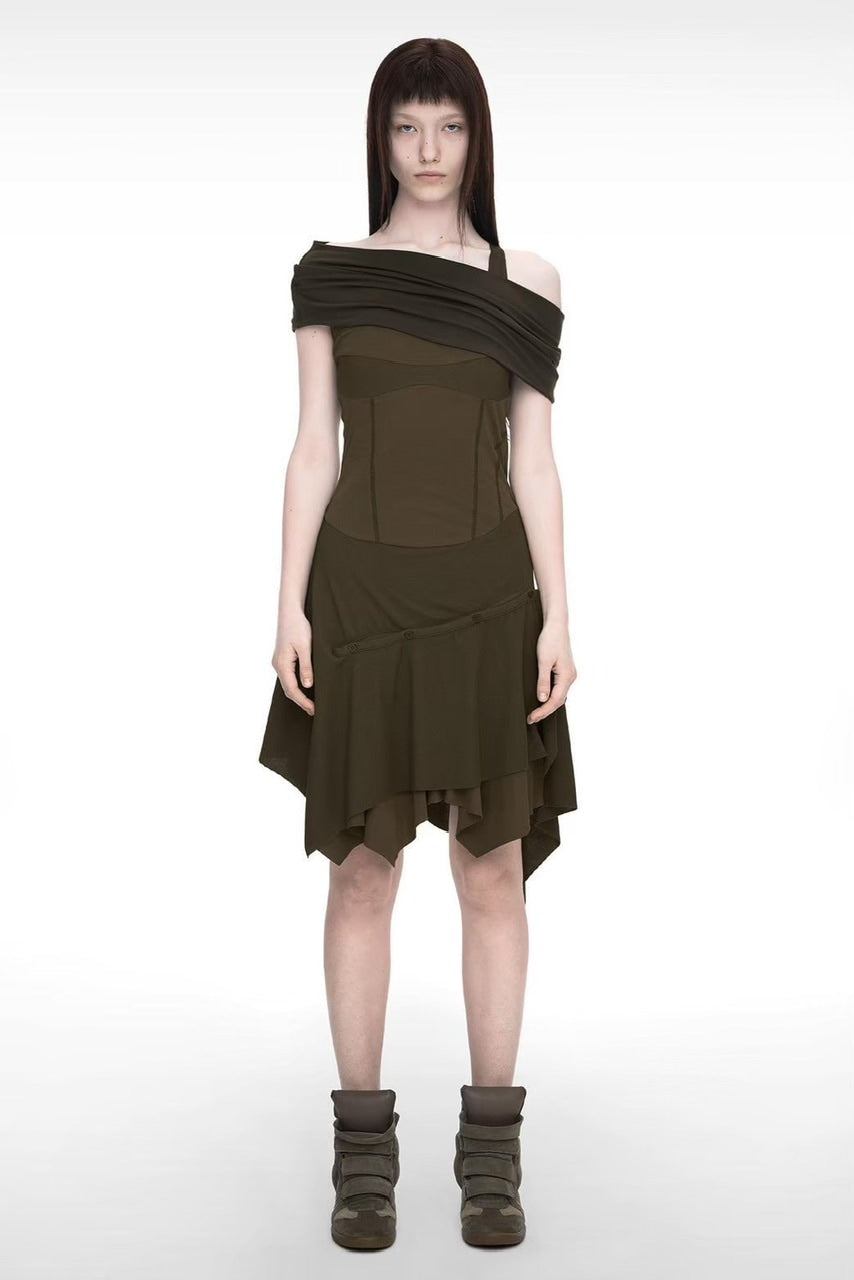 【NACHE】BUSTIER LAYERED DRESS