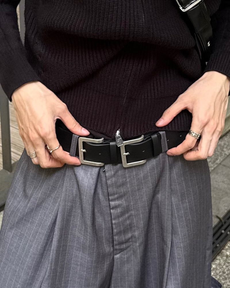 受注制【Chikashitsu +】double buckle belt / 【チカシツプラス】ダブルバックルベルト