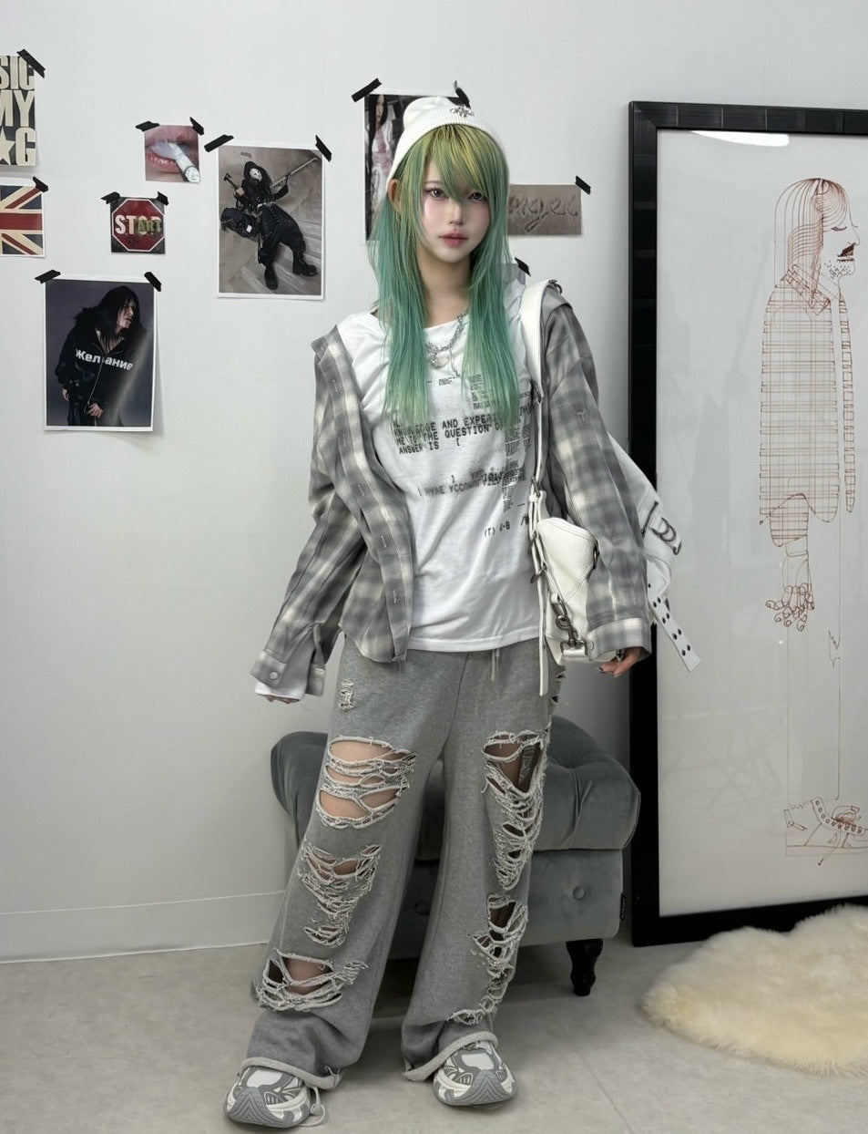 受注制【nmtc +】loose fit one shoulder long sleeve / 【エヌエムティーシープラス】ルーズフィットワンショルダー長袖Tシャツ (2color)