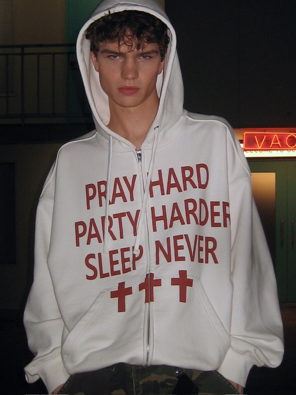【OY】PRAY HARD HOODIE ZIP UP