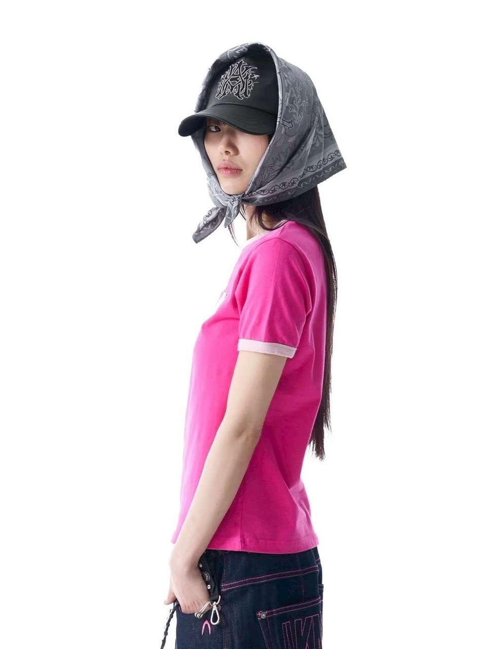 【AAKAM】X-Cross Printed Scarf