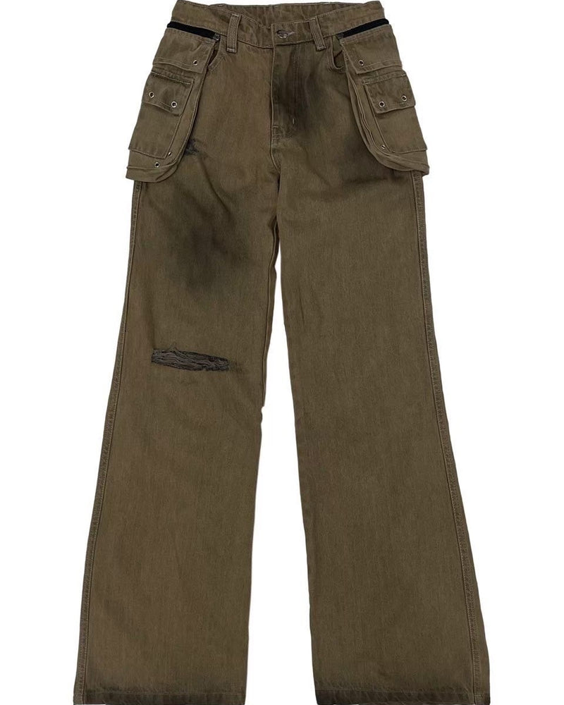 【haveyoudiedbefore?】Grove Tan Denim Pants / 【ハブユーダイドビフォー】ダーティーポケットデニムパンツ