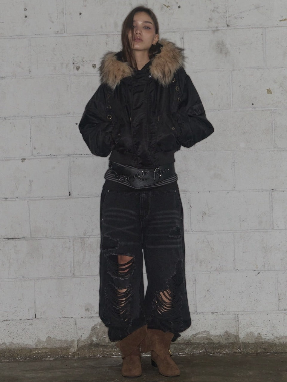 【FANCY CLUB】EYELET FUR MA-1 / 【ファンシークラブ】アイレットファーＭＡ-1
