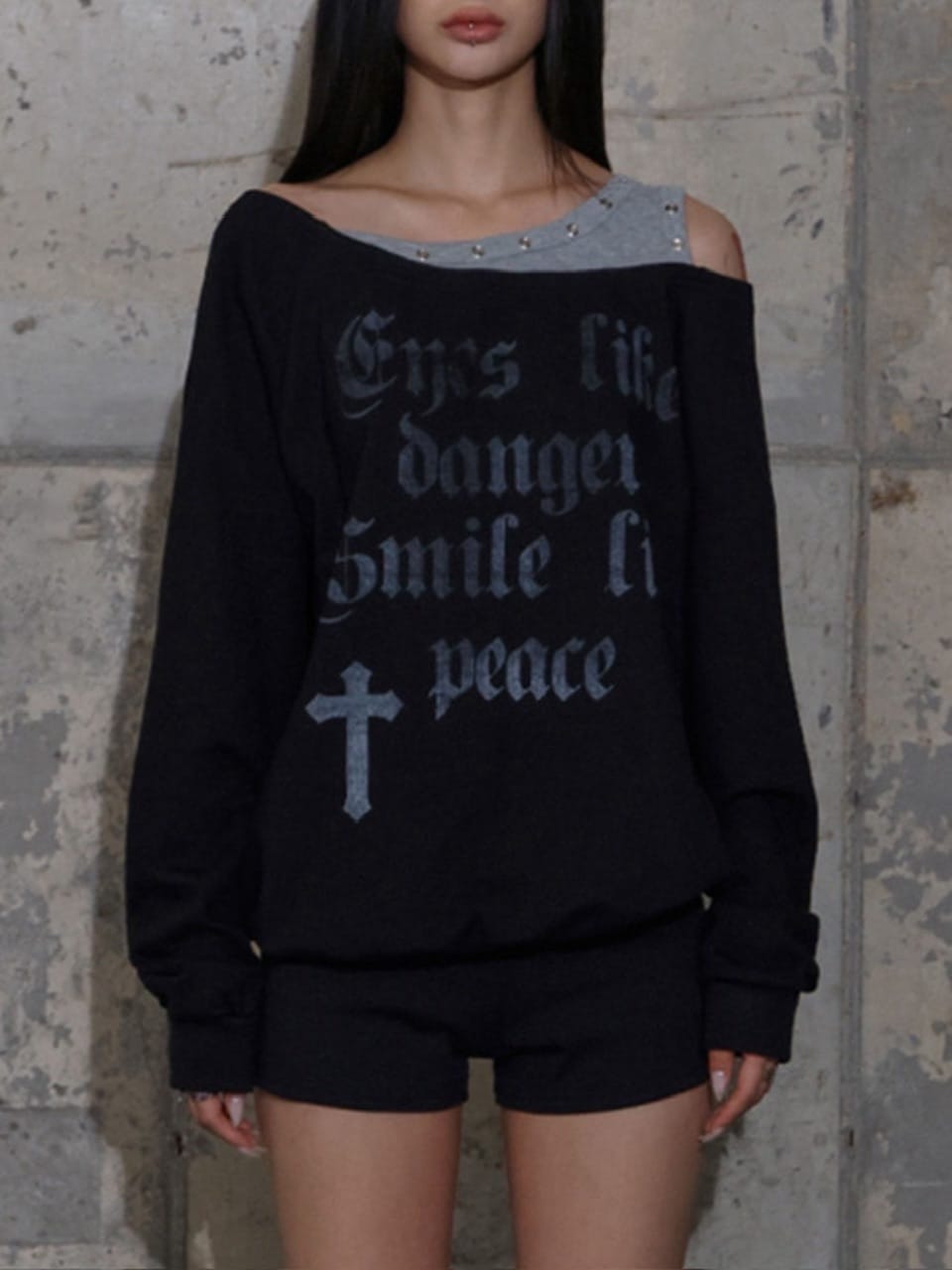 【FANCY CLUB】ROSARY NOIRER SWEATSHIRT / 【ファンシークラブ】ロザリーノイアースウェット長袖Ｔシャツ