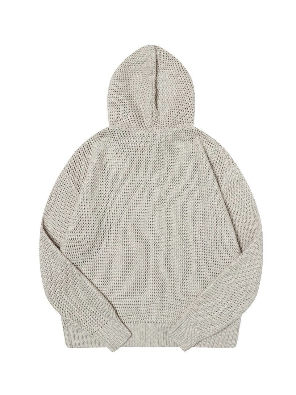 【TGNS】Hollow Knit Zipper Cardigan / 【ツーガンズ】ワンポイントメッシュジップアップパーカー