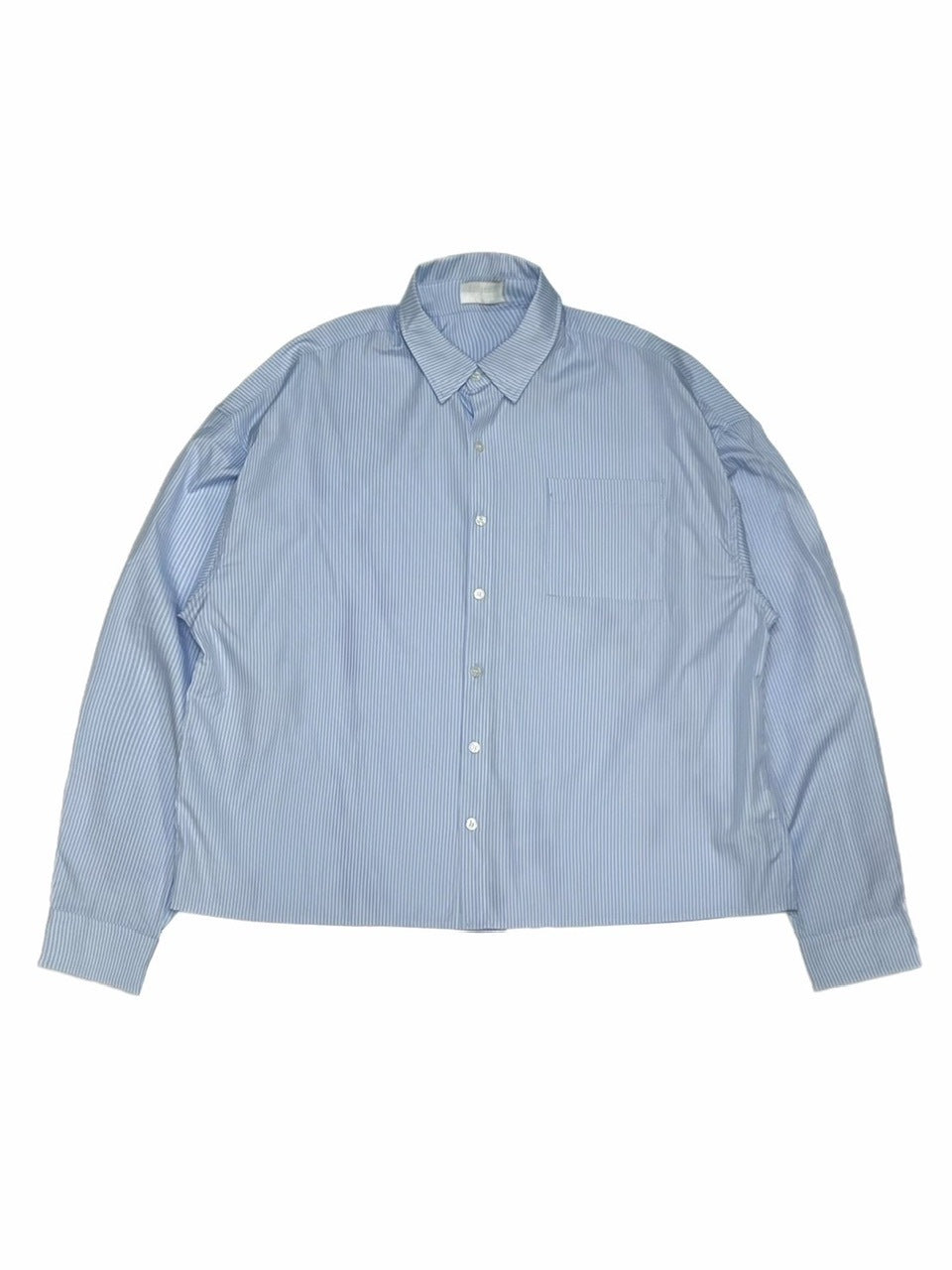 受注制【Chikashitsu +】cropped stripe shirt / 【チカシツプラス】クロップドストライプ長袖シャツ (3color)