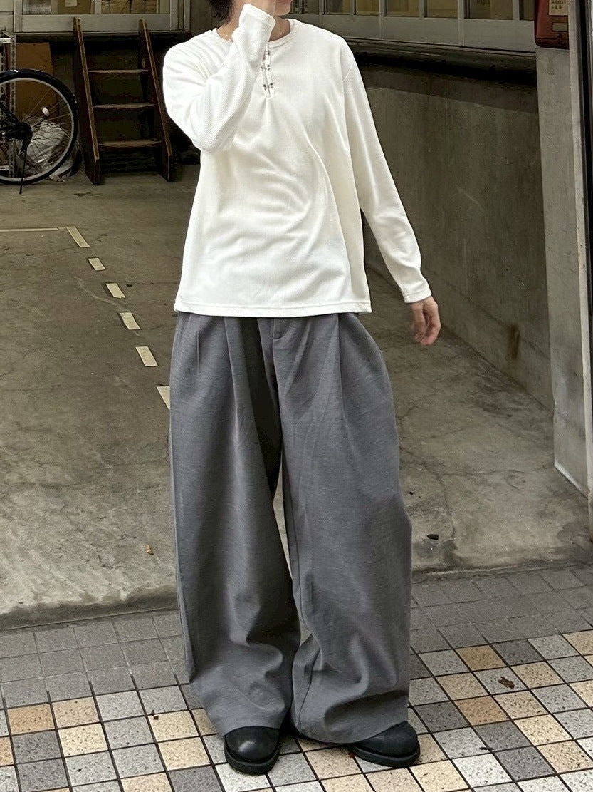 受注制【Chikashitsu +】front hook long sleeve knit / 【チカシツプラス】フロントフック長袖ニット (4color)