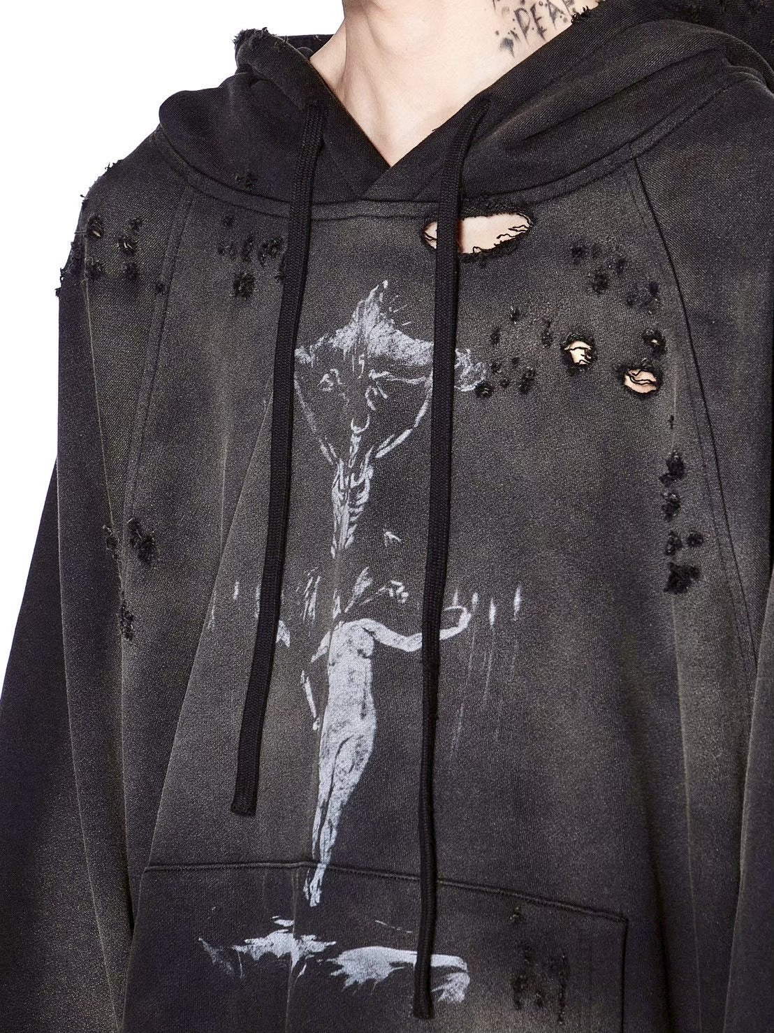 【d5ove】Washed graphic sweatshirt / 【ダヴ】グラフィックデザインダメージウォッシュプルオーバーパーカー