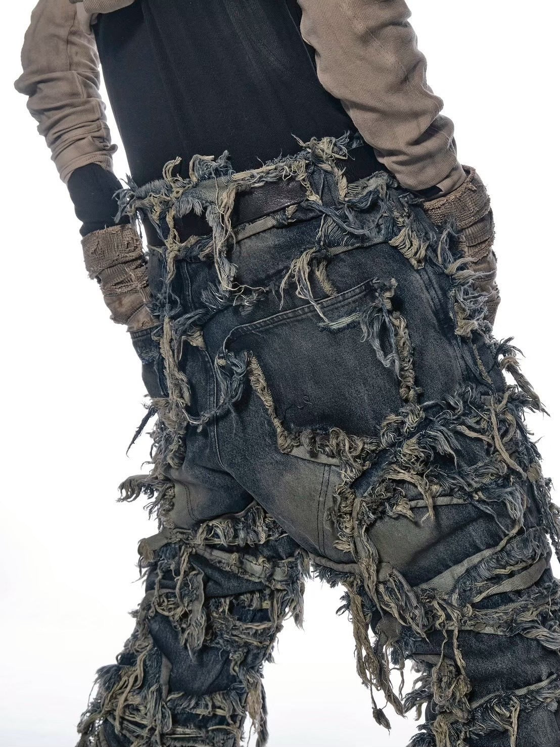 【d5ove】Erosion Fringed Jeans / 【ダヴ】フリンジデニムパンツ