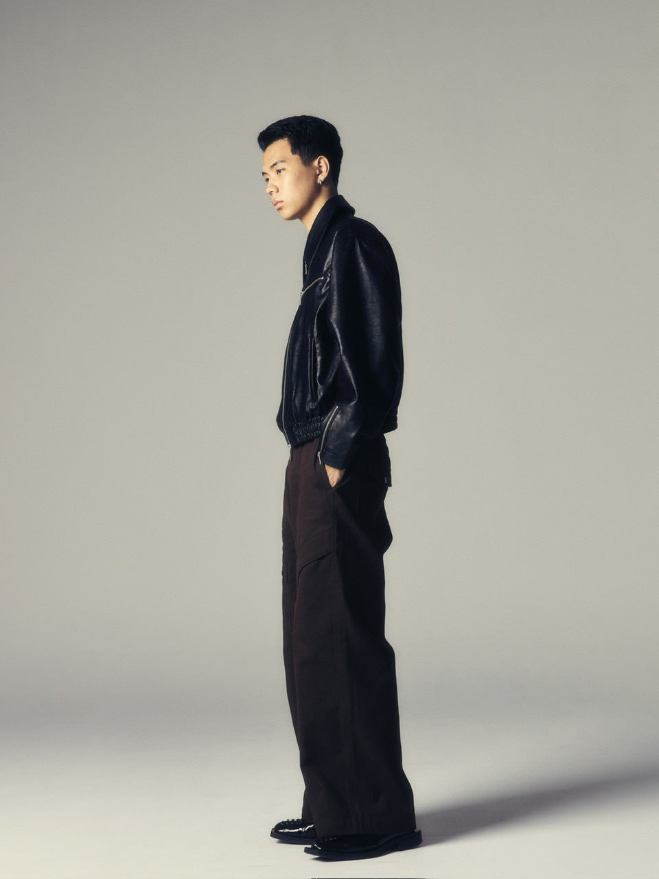 【CS】multi zip faded wash blouson (black)