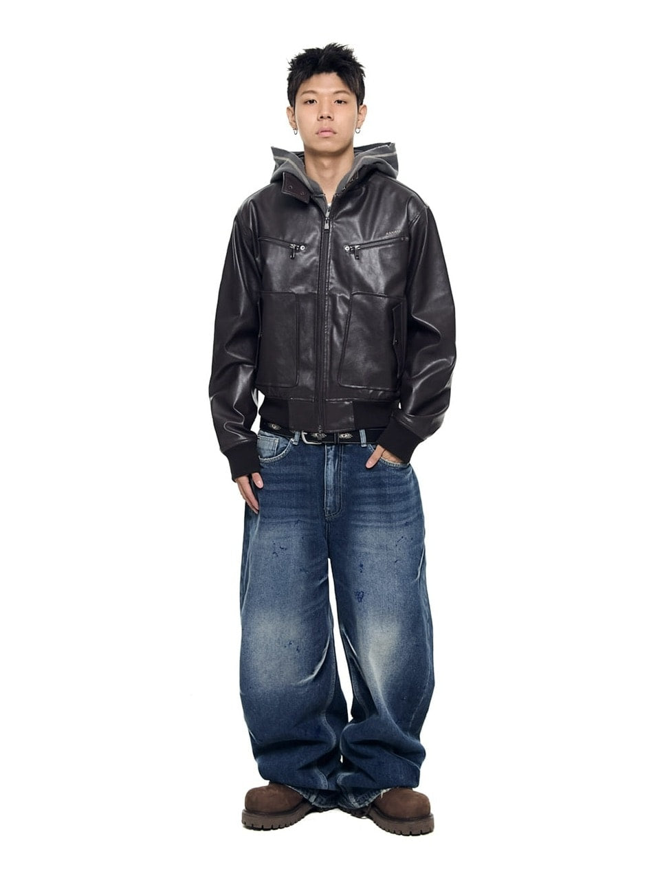 【AAKAM】Paint Washed Denim Pants