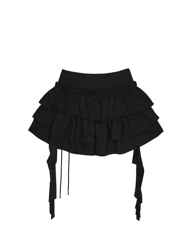 【NOT KNOWING】3 Tiered Lace-Up Ruffle Skirt / 【ノットノーイング】３ティアードレースアップラッフルスカート