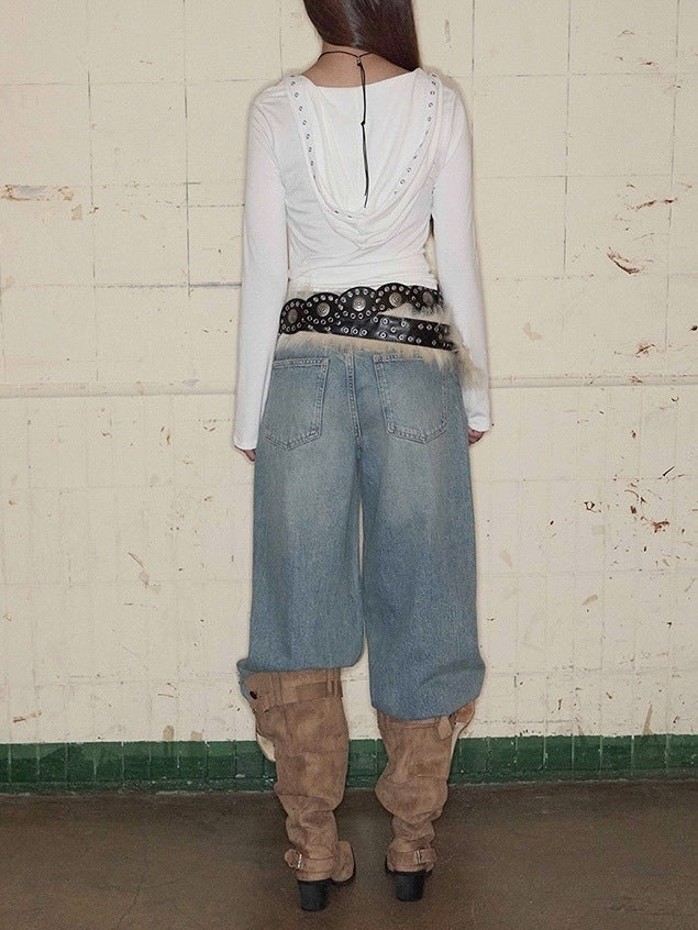 【NOT KNOWING】Cowl Tied Warm Hoodie / 【ノットノーイング】カウルタイワームフード長袖Tシャツ