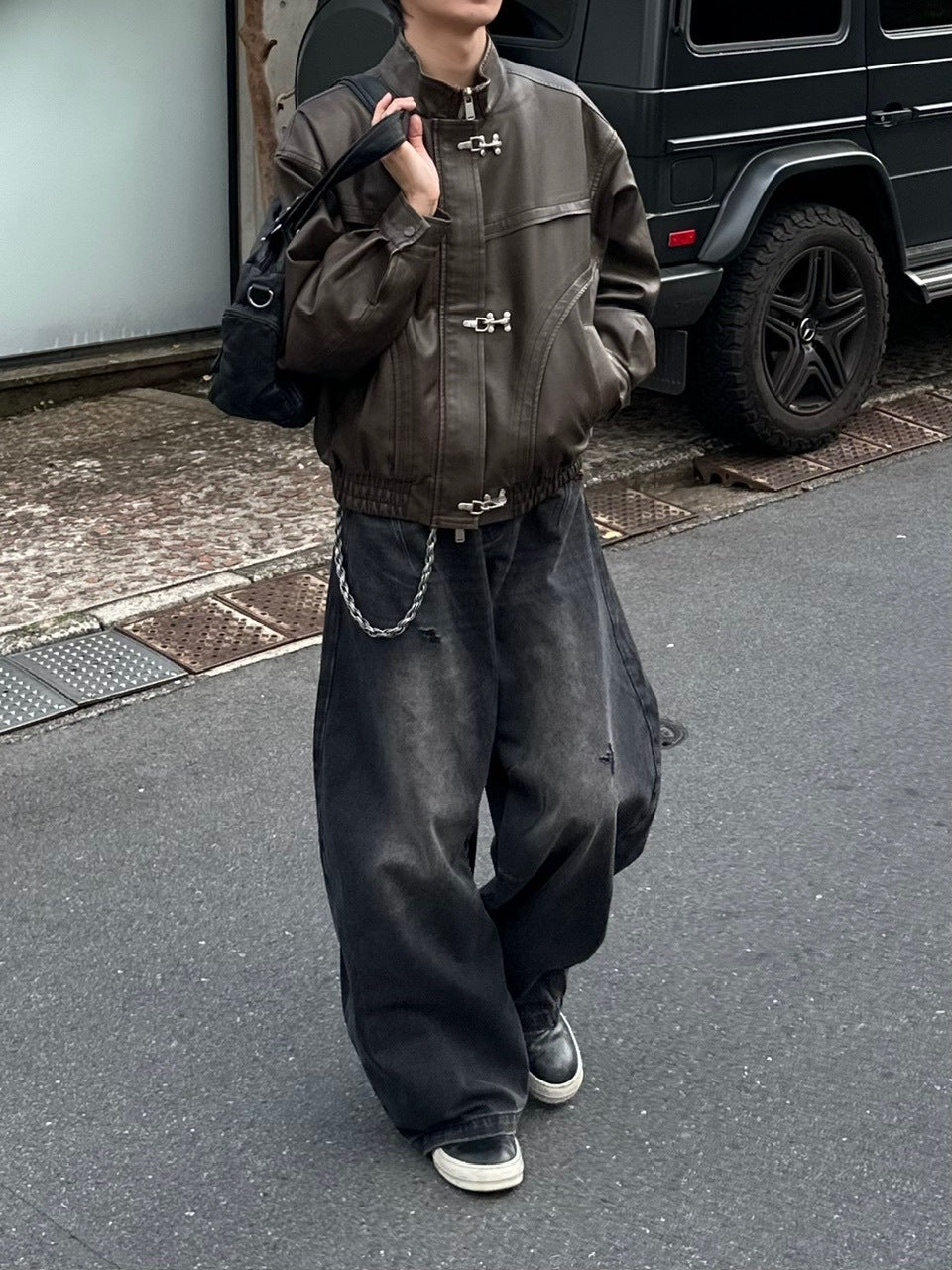 大阪店WEB限定受注制【Chikashitsu +】overfit fireman leather jacket / 【チカシツプラス】オーバーフィットファイアマンレザージャケット (2color)