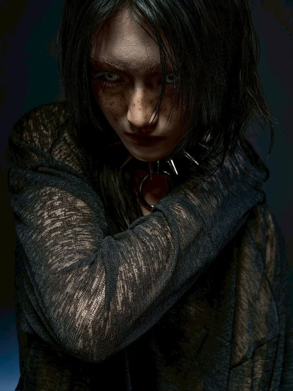 1/2 20:00再販【RICH】Ripped Over Knit Top / 【リッチ】シースルーオーバーサイズ長袖ニット