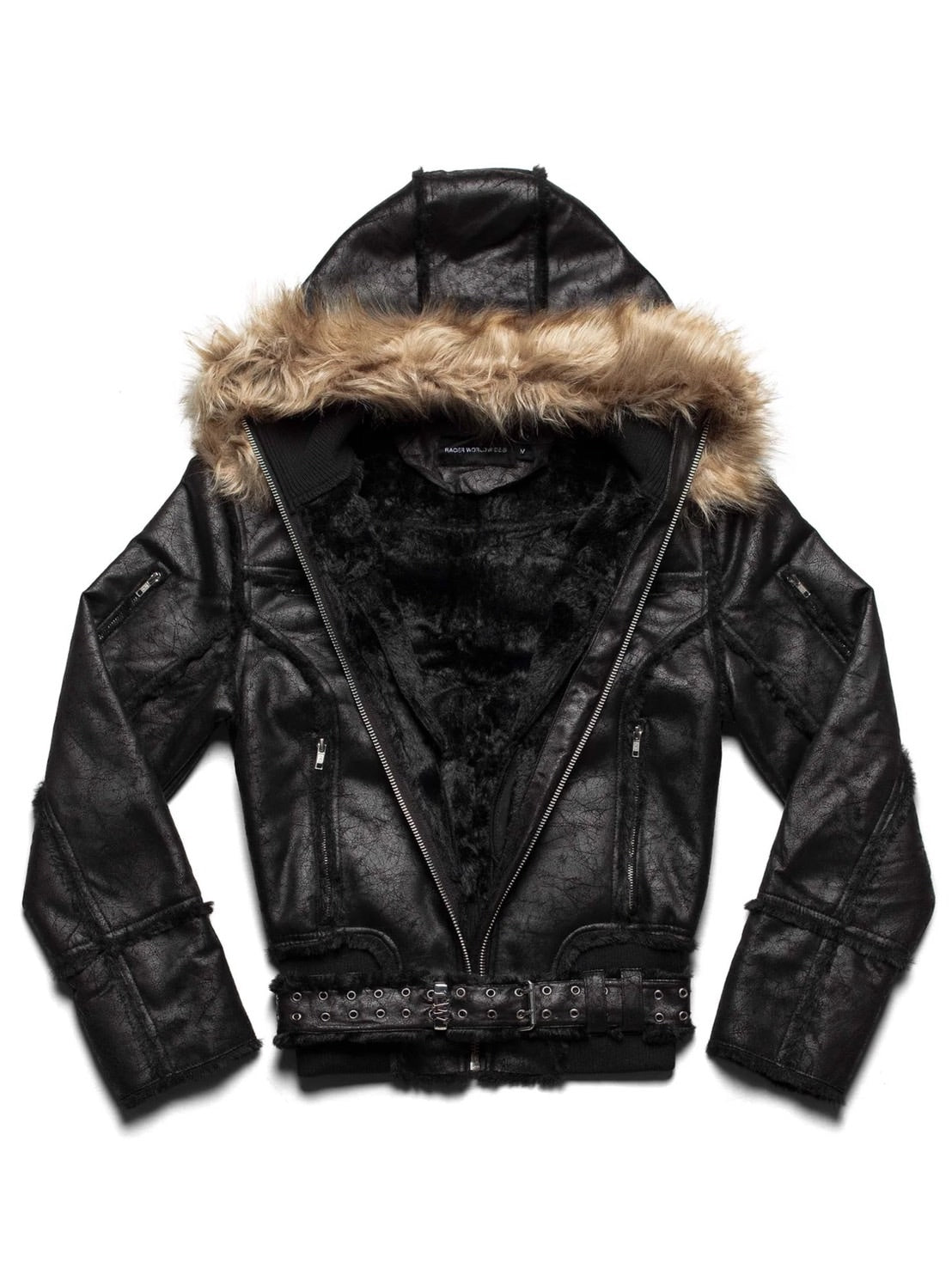【RACER WORLDWIDE】Sheep Skin Jacket / 【レーサーワールドワイド】ベルテッドジップファージャケット