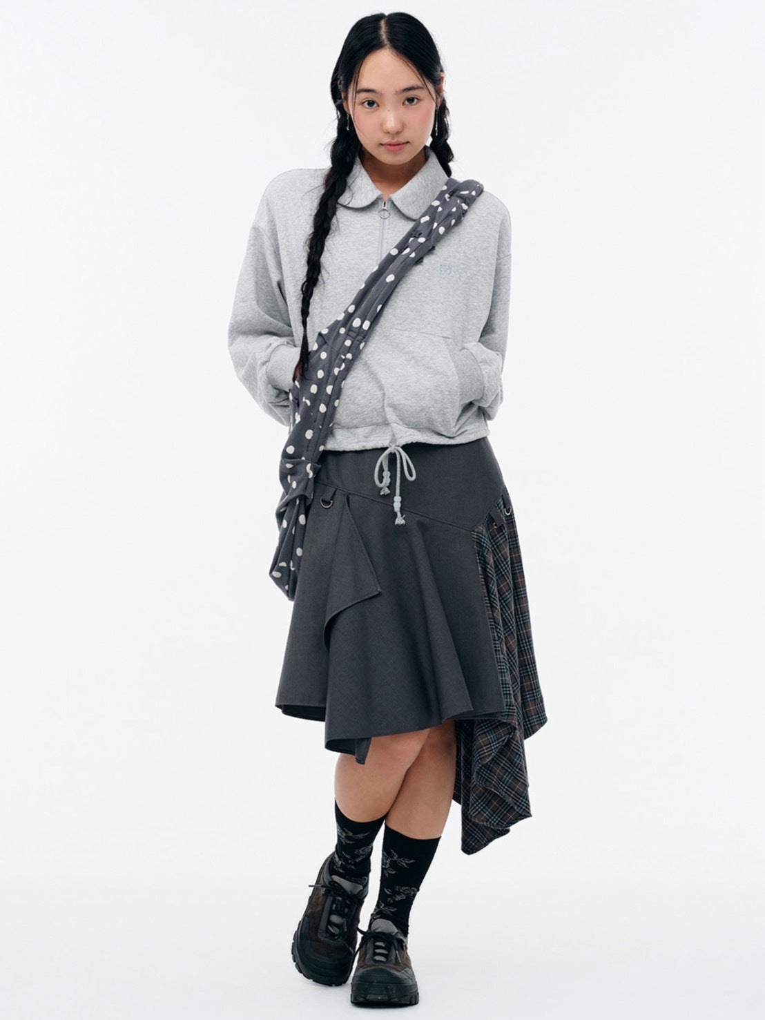 【TUOMIO】LAYERED ASYMMETRIC SKIRT / 【トゥオミオ】レイヤードアシンメトリースカート